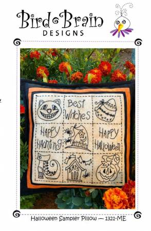 Halloween Motifs Sampler Pillow - Machine Embroidery