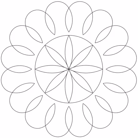 Flower Circle Quilting Stencil 7in