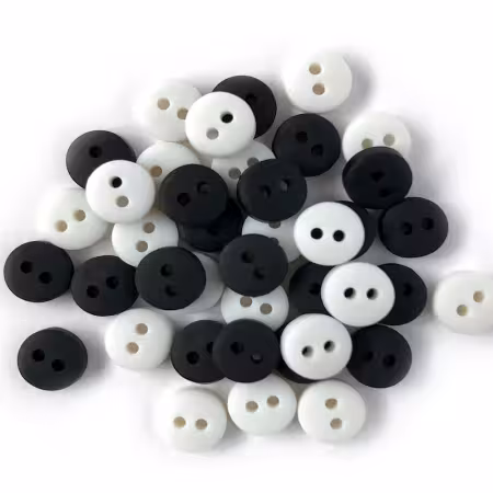 Tiny Round Black & White 1/4in