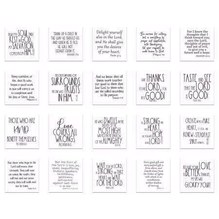 20 Precut Bible Verse Quilt Squares 3-1/2in