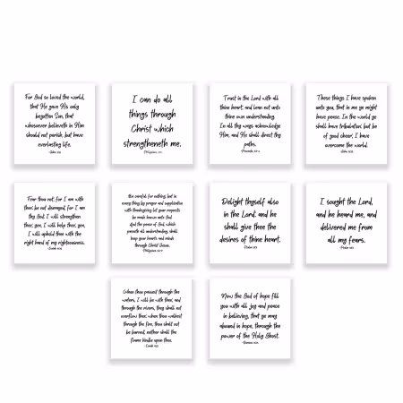 10 Precut Bible Verse Quilt Squares 3-1/2in