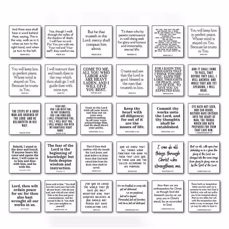 30 Precut Bible Verse Quilt Squares 5in