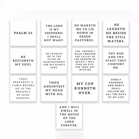 13 Psalm 23 Precut Quilt Square Set 3-1/2in