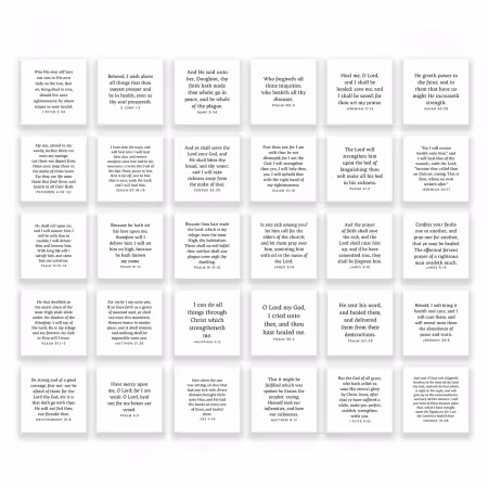 30 Precut Healing-themed Bible Verse Quilt Squares 3-1/2in