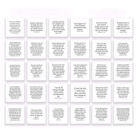 30 Precut Healing-themed Bible Verse Quilt Squares 5in