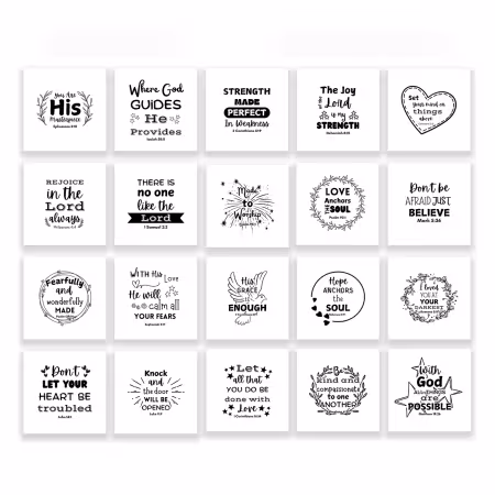 20 Precut Scripture Quilt Squares 3-1/2in