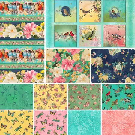 Assortment Birds & Blooms, 12pcs x 15yds