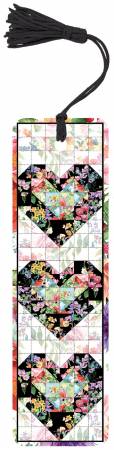Bookmark Three Quilted Hearts