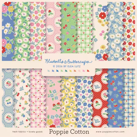 10in Squares Bluebells & Buttercups 42pcs/bundle
