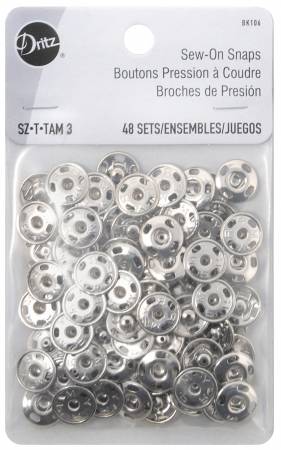 Sew On Snaps Size 3 Nickel 48 Sets