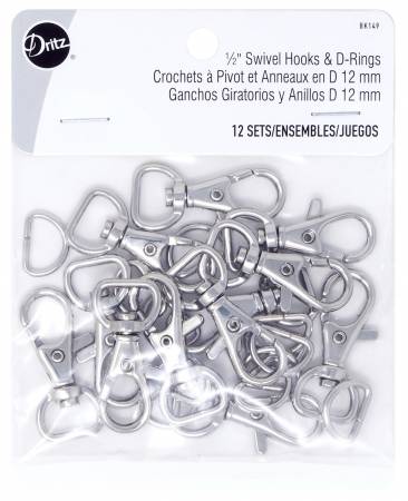 Swivel Hooks & D Rings 1/2in Nickel