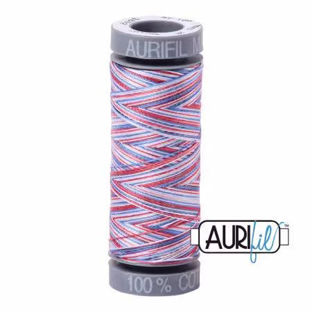 Mako Cotton Variegated Embroidery Thread 28wt 109yds Red White Blue