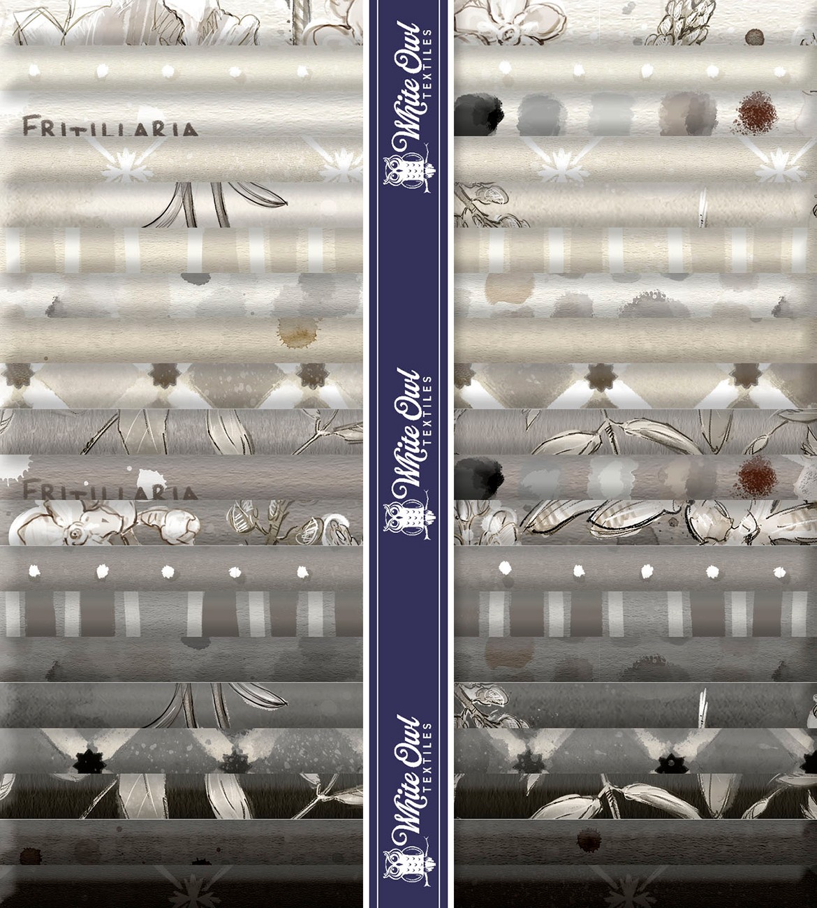 Fat Quarter Bundles Botanical Sketchbook 20pcs, 1 Piece of Each Print