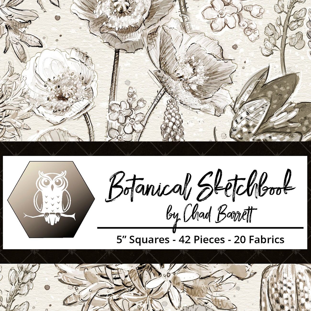 5in Squares Botanical Sketchbook 42pcs, 2-4 Pieces of Each Print