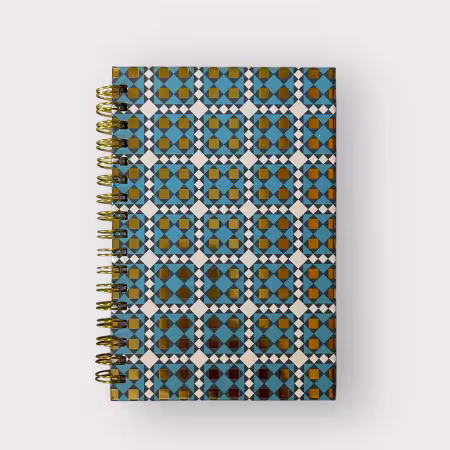 Quilt Jazz Spiral Notebooks Blue