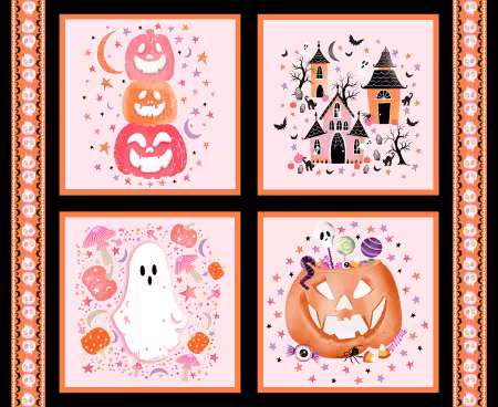 Lt. Pink Halloween Pillow Panel