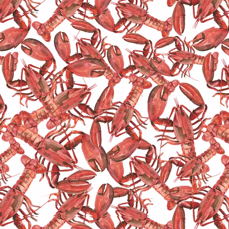 White Lobster Allover 8 Inch repeat