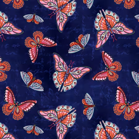 Navy Butterflies 4.8 Inch repeat