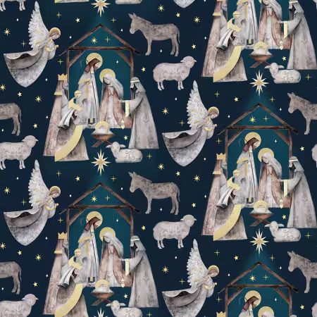 Navy Nativity Scene 6 Inch