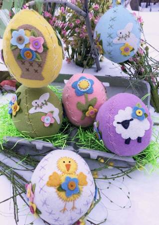 Sweet Stitched Easter Eggs Wool Felt & Floss Kit