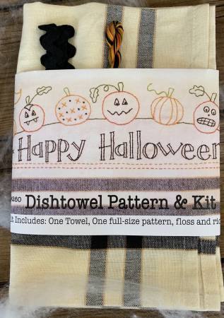 Happy Halloween Dishtowel Pattern and Floss Kit