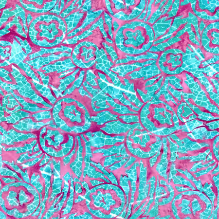 Batiks Bedazzled Roses Raspberry Jade