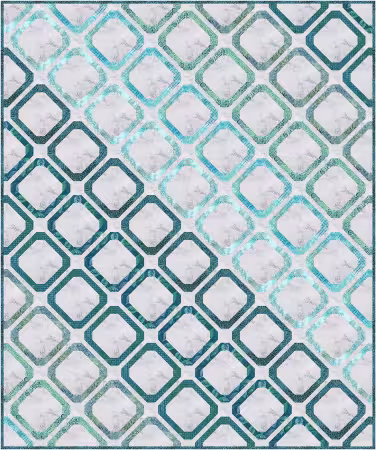 Batiks Silver Shores Light Gemstones Handmade Quilt Store Display