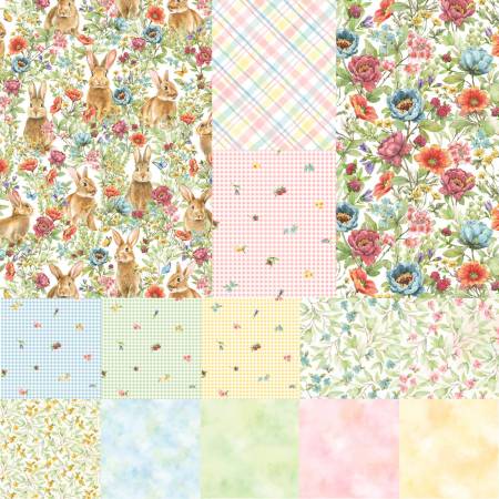 10in Squares Bunnies & Blooms, 42pcs/bundle