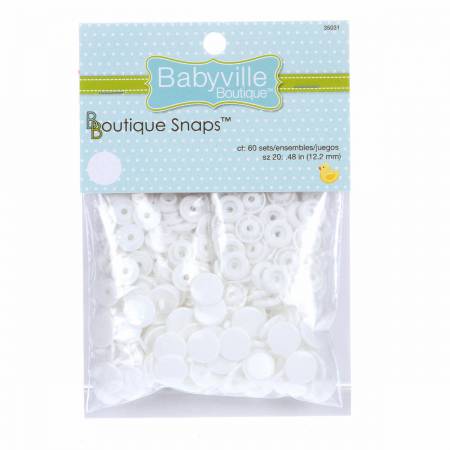 Babyville Boutique Snaps Size 20 White