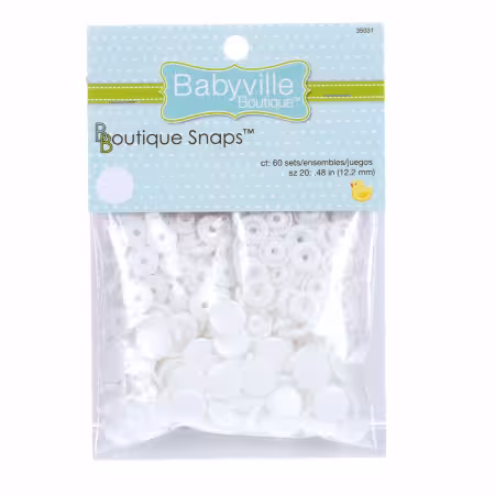 Babyville Boutique Snaps Size 20 White
