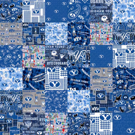 NCAA BYU Collegiate Cheater Quilt Allover Cotton 60in