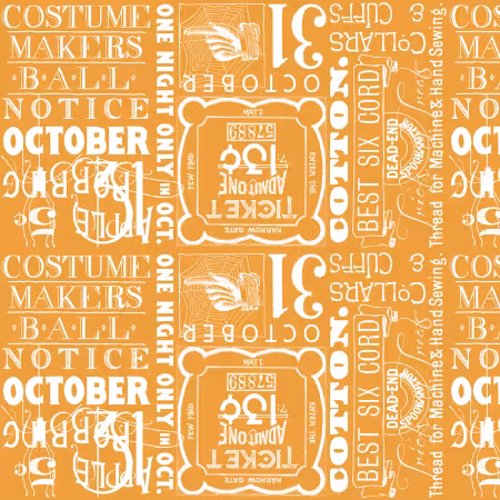 Costume Maker's Act II Ticket Text Orange