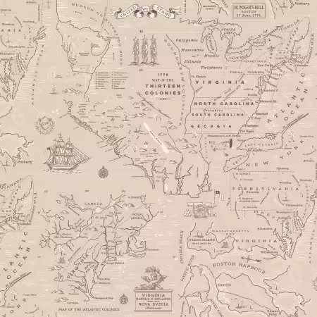 Independence Colonial Map Beige
