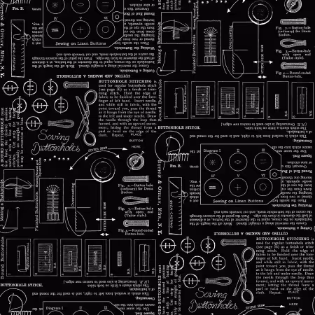 Sew America Sewing Notes Black
