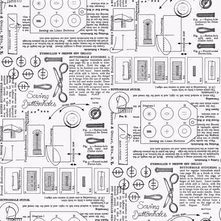 Sew America Sewing Notes Off White