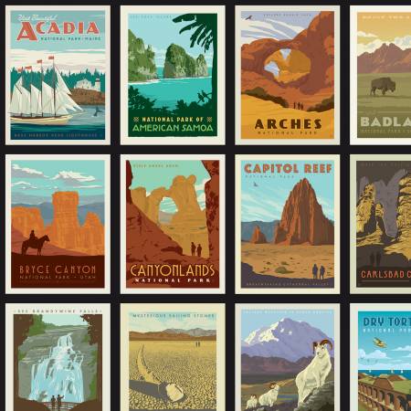 National Parks Posters Black