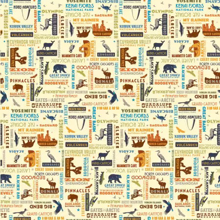 National Parks Word Print Cream
