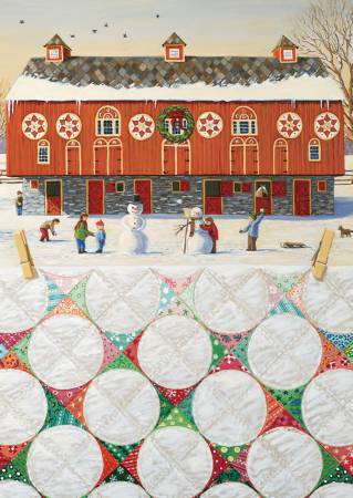 Rebecca Barker Red Barn Snowball Quilt Christmas Greeting Cards