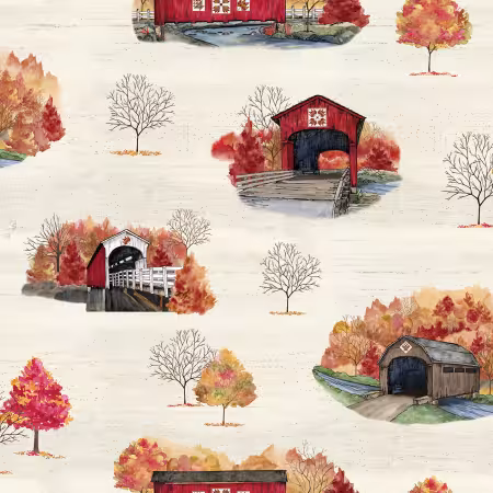 Covered Bridges in Fall Main Cream