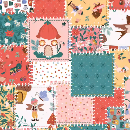 Thimbelina & the Sewing Fairies Handsewn Patchwork Multi