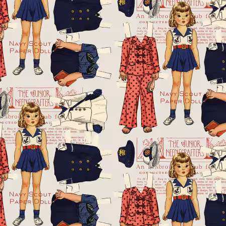 Sew America Navy Scout Paper Doll Gray