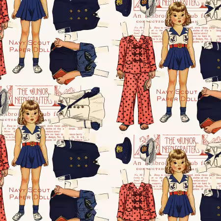 Sew America Navy Scout Paper Doll Off White