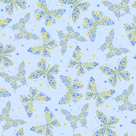 Sky Floral Butterflies