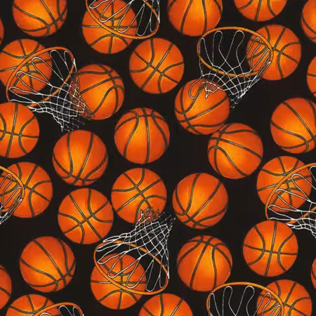 Black Basketballs & Hoops