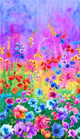 Multi Day Dreaming Floral Panel 24in