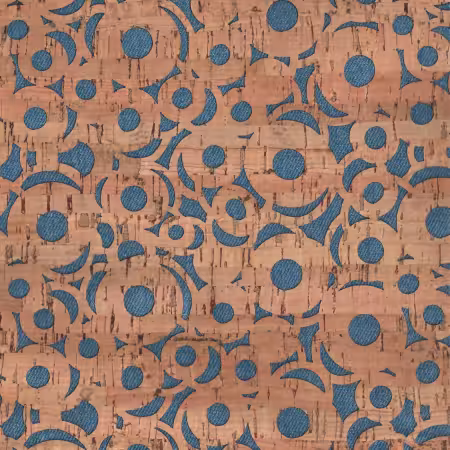 Denim Canvas Backed Cheery O's Pro Cork 5 yards