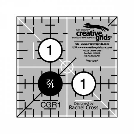 Cutting Ruler, CREATIVE GRIDS STRIPOLOGY SQUARED MINI (with self-grips)