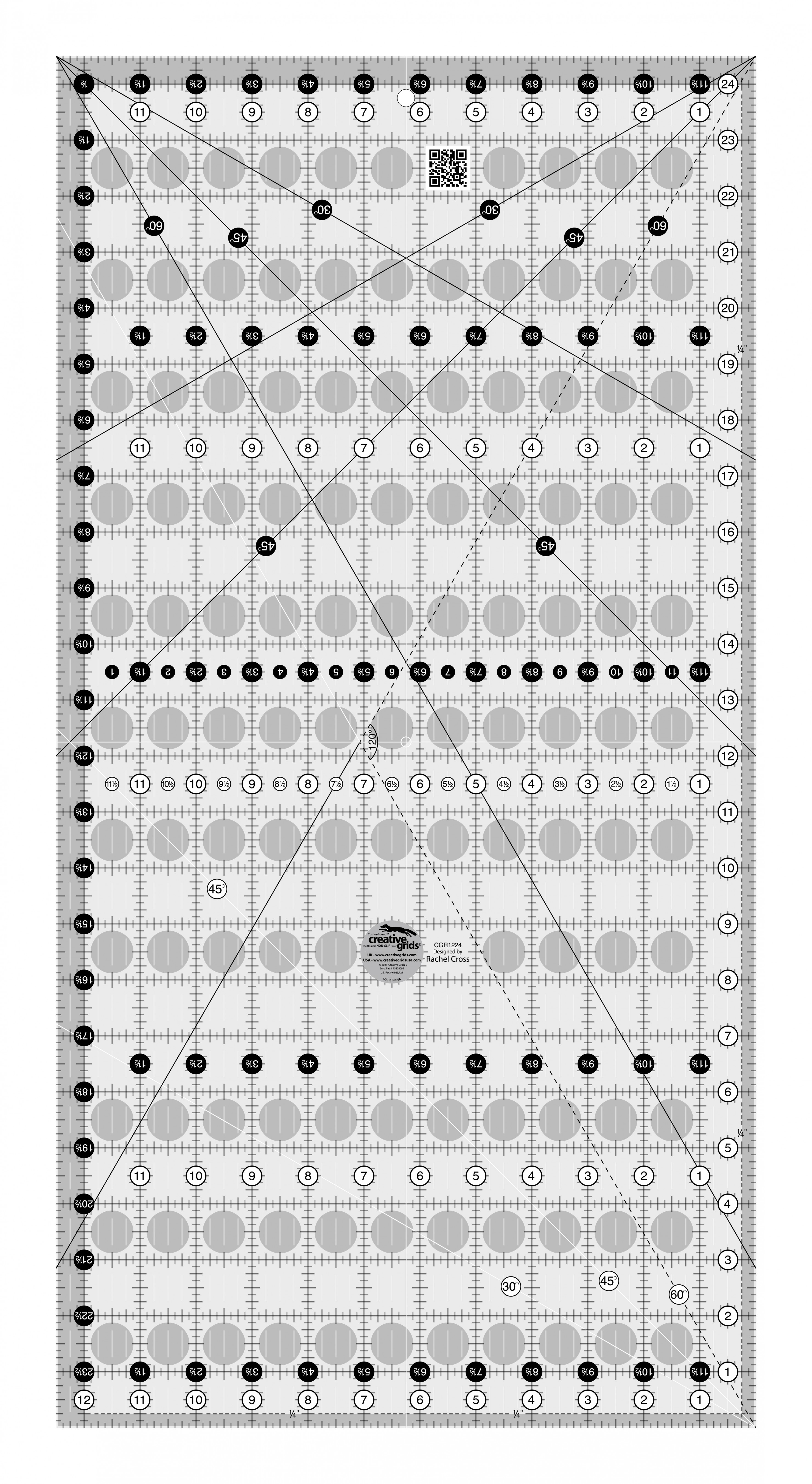 Creative Grids 14 1/2 Square It Up or Fussy Cut Square Sewing & Quilting  Ruler