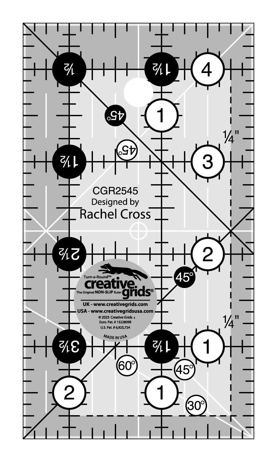 Creative Grids Quilt Ruler 12-1/2in x 24-1/2in - Largest sold Rectangle on the Market!