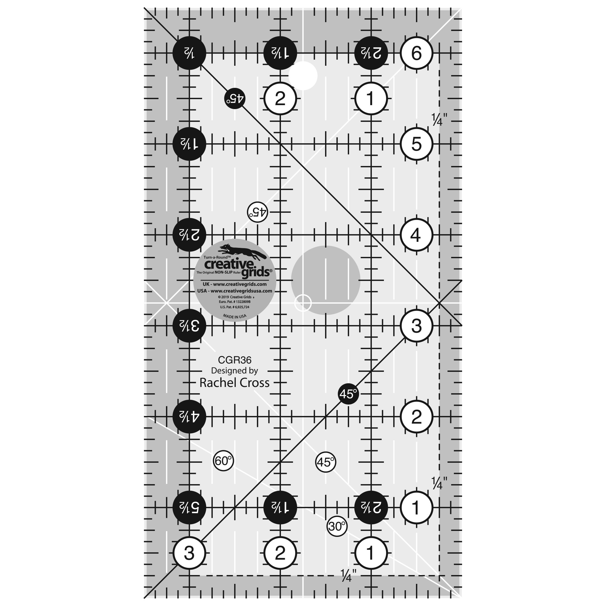Creative Grids 120 Degree Triangle Quilt Ruler 6-1/2in x 21-1/2in - CGR120R